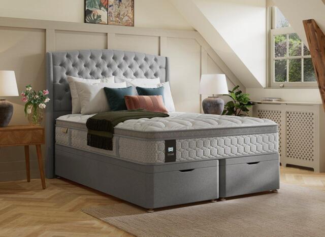 Sealy Ottoman Divan Base - 6'0 Super king - Grey