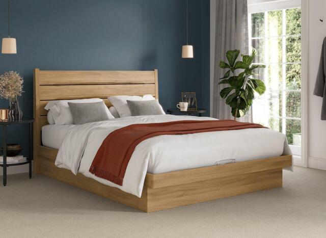 Lodge Platform Ottoman Bed Frame - 4'6 Double - Brown - image 1