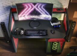 Battalion X-Rocker Gaming Desk - Red - thumbnail 2