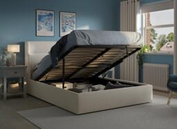 Marcello Upholstered Ottoman Bed Frame - 4'6 Double - Grey - thumbnail 2