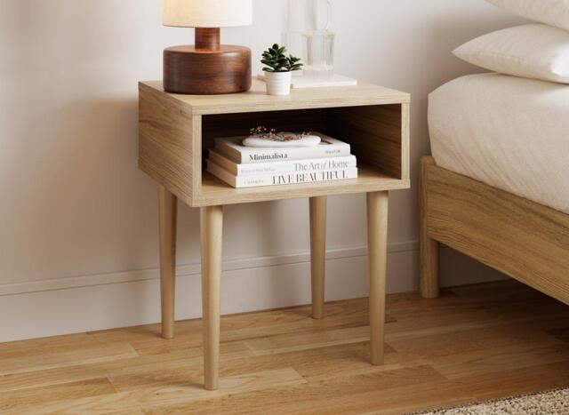 Philomena Wooden Bedside Table - Brown