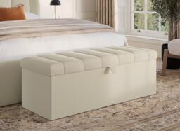 Amarilla Bouclé Blanket Box - Beige - thumbnail 1
