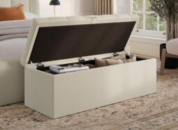 Amarilla Bouclé Blanket Box - Beige - thumbnail 2