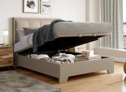 Hopkins Upholstered Ottoman Bed Frame - 6'0 Super king - Cream - thumbnail 1