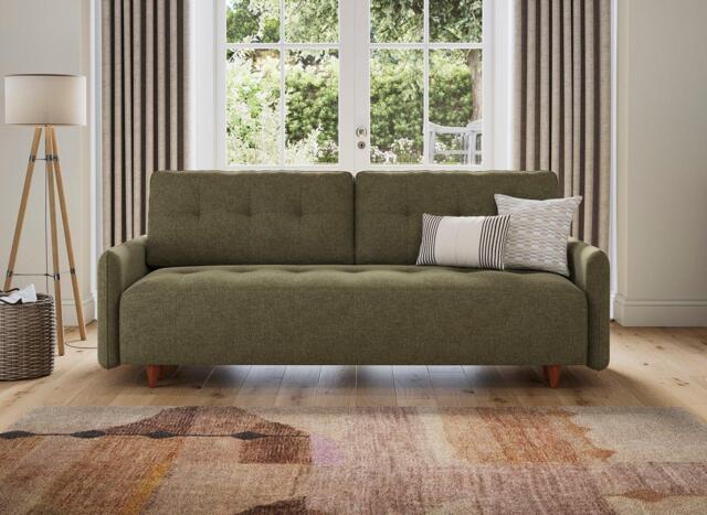 Wicklow 3-Seater Pull-Out Sofa Bed - Green - image 1