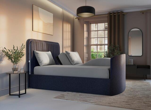 Alexis Adjustable TV Bed - 6'0 Super king - Blue - image 1