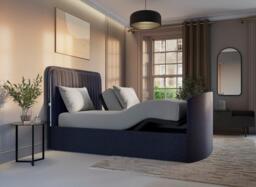 Alexis Adjustable TV Bed - 6'0 Super king - Blue - thumbnail 2