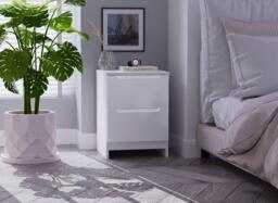 Houston Bedside Table - White - thumbnail 1