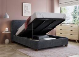 Cosmopolitan Helen Ottoman Upholstered Bed Frame - 4'0 Small double - Blue - thumbnail 2
