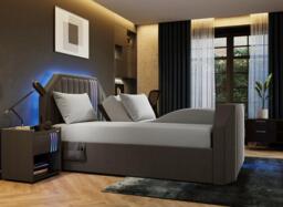 Nocturna Adjustable TV Bed - 5'0 King - Grey - thumbnail 2