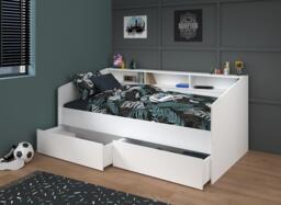 Freddie Wooden Day Bed - 3'0 Euro single - White - thumbnail 2