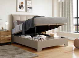 Hopkins Ottoman Bed Frame - 4'6 Double - Cream