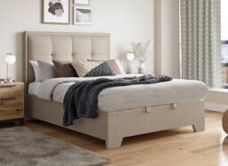 Hopkins Ottoman Bed Frame - 4'6 Double - Cream - thumbnail 2