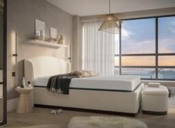 House Beautiful Chloe Upholstered Sleepmotion Adjustable Bed Frame - 4'6 Double - Cream - thumbnail 2