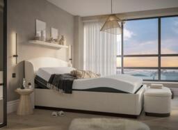 House Beautiful Chloe Upholstered Sleepmotion Adjustable Bed Frame - 4'6 Double - Cream - thumbnail 1