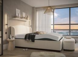 House Beautiful Chloe Upholstered Sleepmotion Adjustable Bed Frame - 4'6 Double - Cream - thumbnail 4