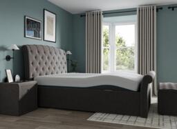 Paris Sleepmotion Adjustable Upholstered Bed Frame - 6'0 Super king - Grey - thumbnail 3