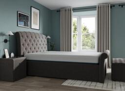 Paris Sleepmotion Adjustable Upholstered Bed Frame - 6'0 Super king - Grey - thumbnail 4