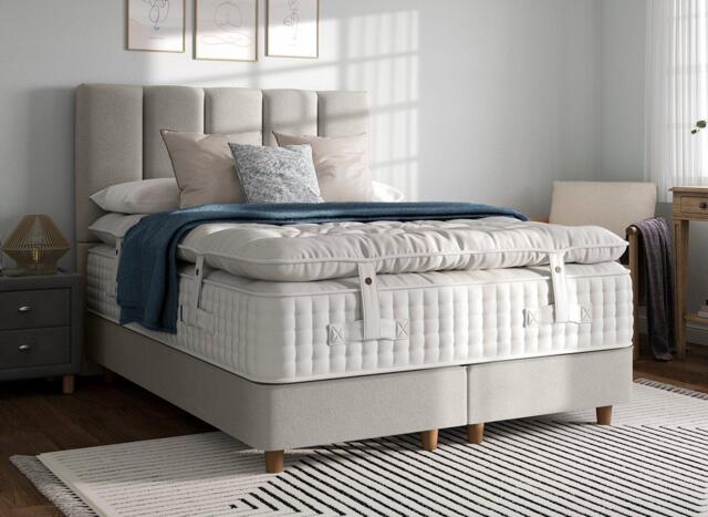 Flaxby Shallow Divan Bed Base - 4'0 Small double - Cream