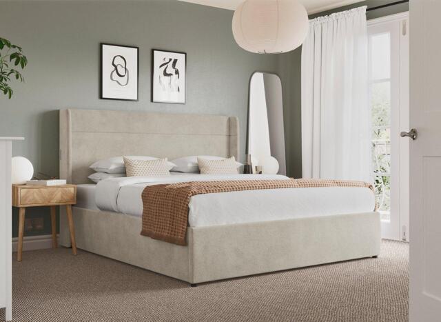 Sterling Upholstered Electric Ottoman Bed Frame - 4'6 Double - Grey - image 1