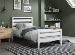 Woodstock Wooden Bed Frame - 3'0 Single - White - thumbnail 1