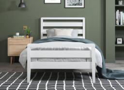 Woodstock Wooden Bed Frame - 3'0 Single - White - thumbnail 2