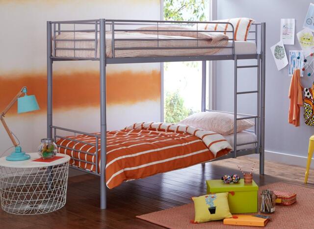 Jade Metal Bunk Bed - 3'0 Single - Silver - image 1