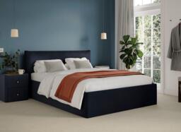 Silentnight Perrie Upholstered Ottoman Bed Frame - 4'6 Double - Blue