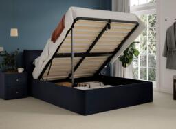 Silentnight Perrie Upholstered Ottoman Bed Frame - 4'6 Double - Blue - thumbnail 2