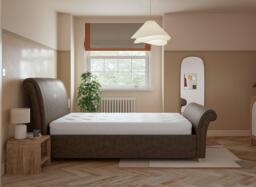 Delaware Sleepmotion Adjustable Upholstered Bed Frame - 4'6 Double - Brown - thumbnail 2