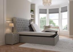 Deacon Sleepmotion Adjustable Upholstered Bed Frame - 5'0 King - Grey