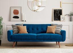 Gallway 3 Seater Sofa Bed - Blue - thumbnail 1