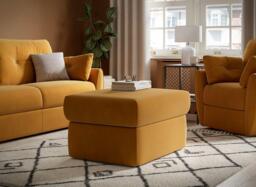 Vicenza Ottoman Footstool - Orange - thumbnail 1
