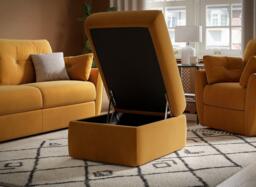 Vicenza Ottoman Footstool - Orange - thumbnail 2