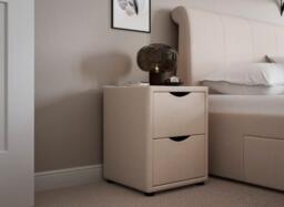 Lucia / Wilson Upholstered Bedside - Cream