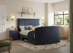Hopkins Ottoman TV Bed - 4'6 Double - Blue - thumbnail 2