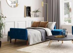Gallway 3 Seater Corner Sofa Bed - Blue - thumbnail 2