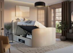 Alexis TV Bed - 4'6 Double - Cream - thumbnail 2