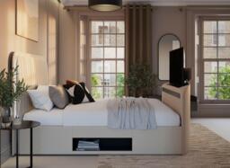 Alexis TV Bed - 4'6 Double - Cream - thumbnail 3
