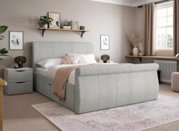 Lucia Upholstered Bed Frame - 4'0 Small double - Silver