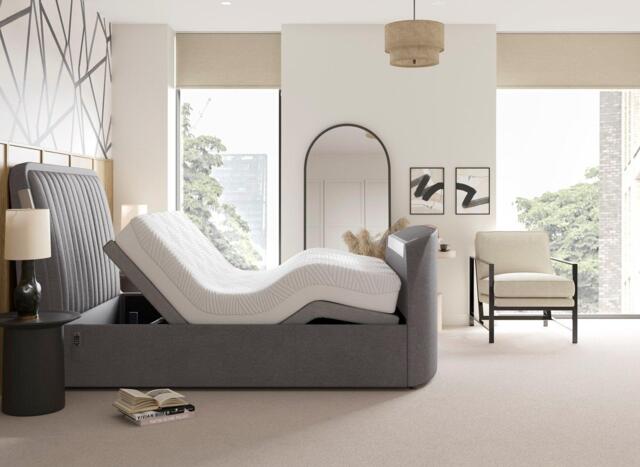 Yokohama Adjustable TV Bed - 6'0 Super king - Grey - image 1