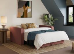 Haze 2-Seater Pull-Out Sofa Bed - Pink - thumbnail 2