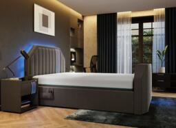 Nocturna Adjustable TV Bed - 4'6 Double - Grey - thumbnail 2