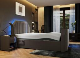 Nocturna Adjustable TV Bed - 4'6 Double - Grey - thumbnail 4