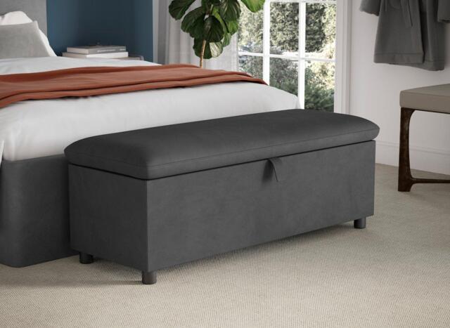 Silentnight Sydnie Upholstered Blanket Box - Grey - image 1