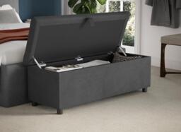 Silentnight Sydnie Upholstered Blanket Box - Grey - thumbnail 2
