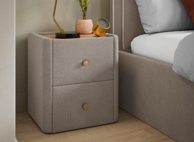 Silentnight Harry Upholstered Bedside Table - Grey