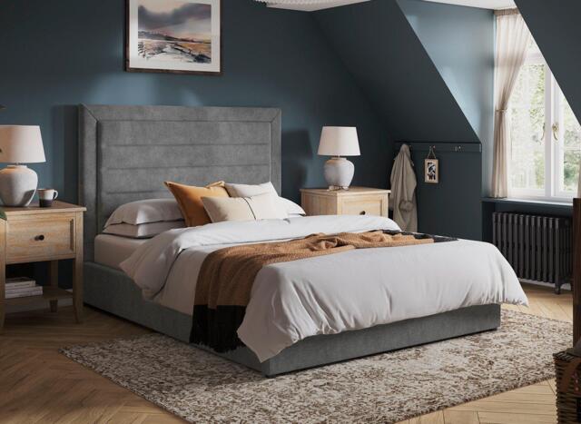 Lillian Upholstered Bed Frame - Grey