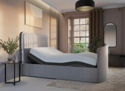 Alexis Adjustable TV Bed - 5'0 King - Blue - thumbnail 1