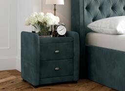 Clearance Deacon Upholstered Bedside Table - Grey